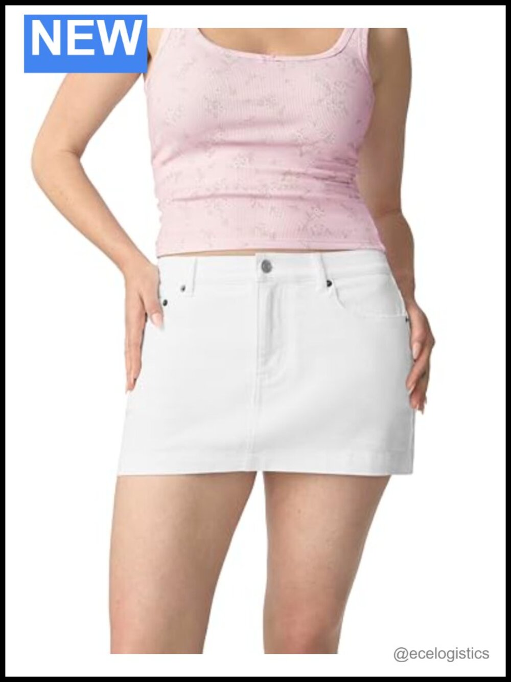 Micro Mini Denim Skirt with Belt Loops & Pockets